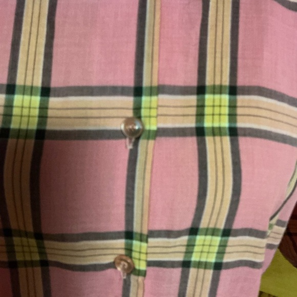 3 for 20 $ bundle Vintage 60s pink plaid housewife oversized shirt - Picture 4 of 9